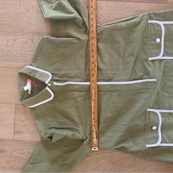 Pomander Place Olive Green Dress with White Trim - Picture 3 of 5